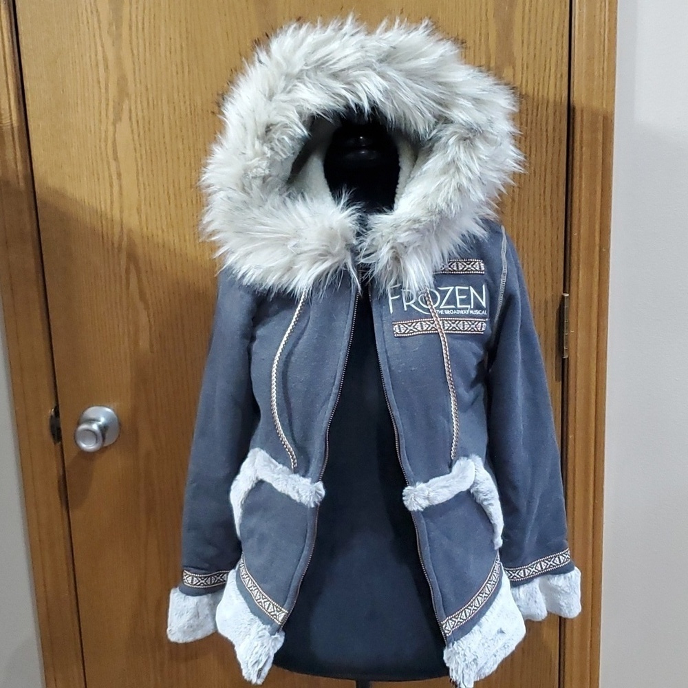 Frozen the musical Disney NWT Kristoff sherpa lined faux fur trimmed hoodie